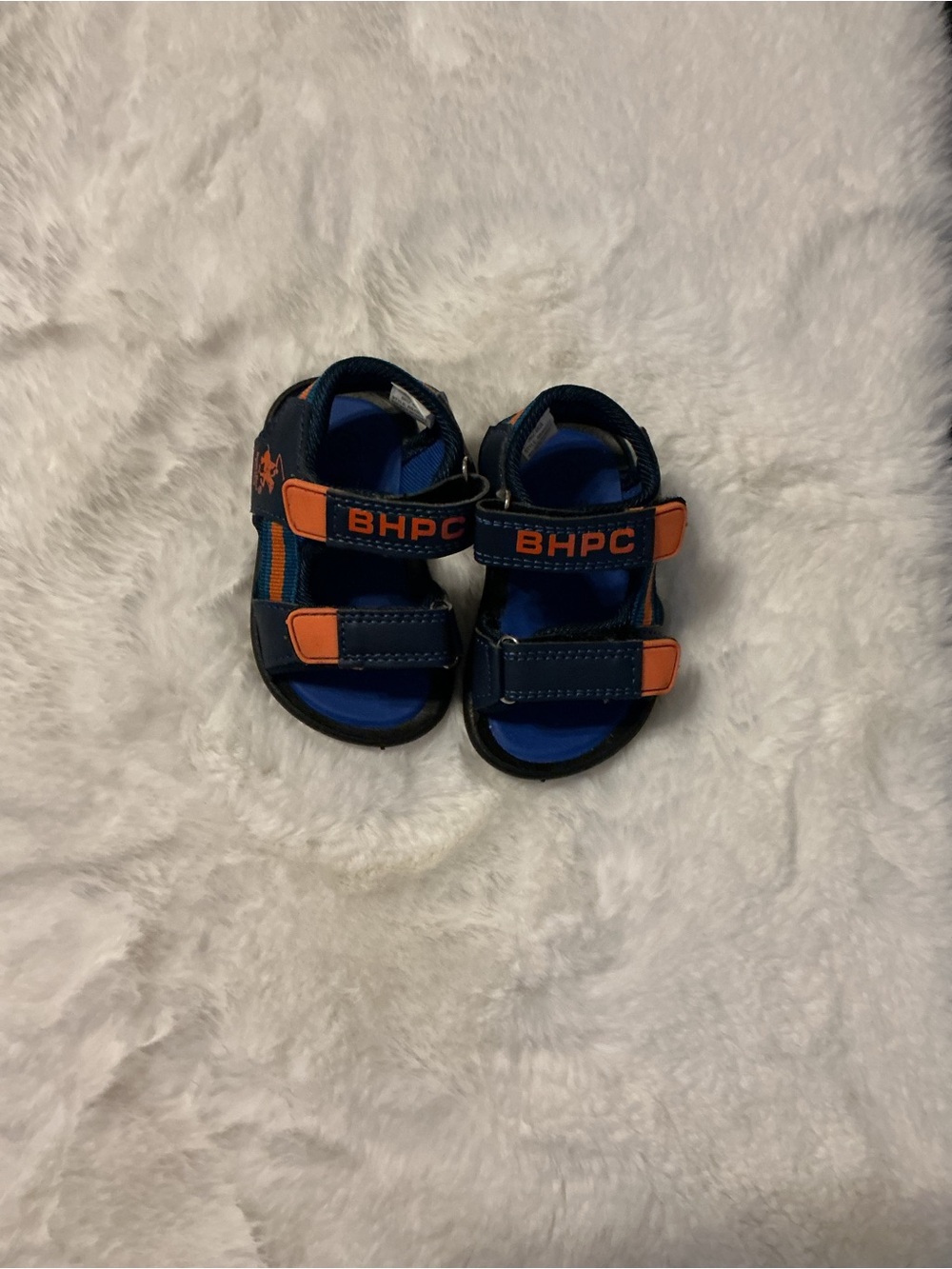 Beverly Hills Polo Club Navy & Orange Toddler Sandals Size:3